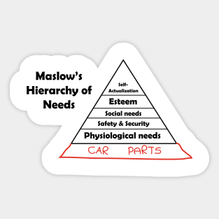 Maslow's Hierarchy of Car Parts Sticker